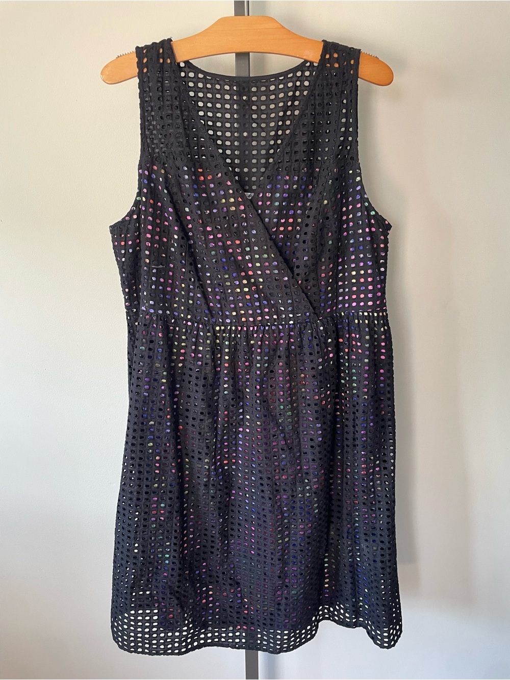 Lane Bryant Cotton Eyelet Floral Print Lined Wrap A-Line Dress NWT 18